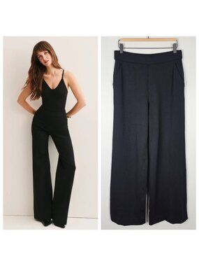 Spanx Supersmooth PerfectFit Ponte Wide Leg Pant Compression Black Size M